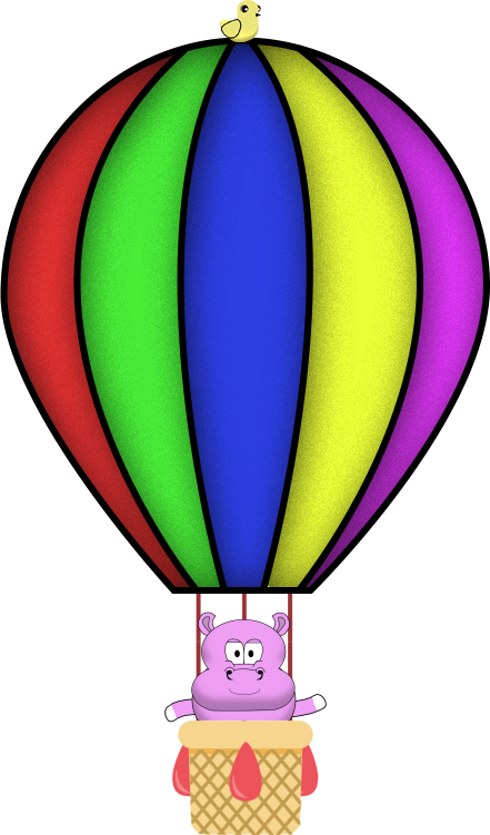 Hooray Hippo into the ballon